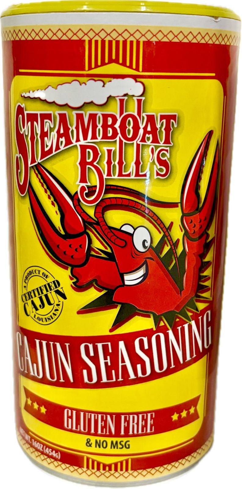 Can of Steamboat Bill's Cajun Seasoning